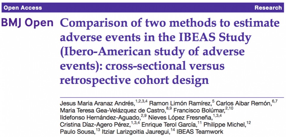Métodos de estimación de eventos adversos: estudio de corte transversal versus diseño de cohorte retrospectivo